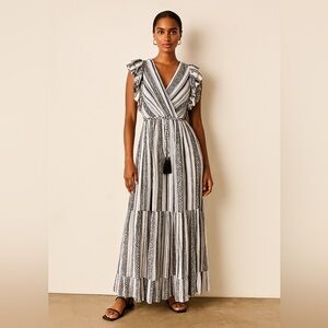 Nostalgia | Black & White Geometric Maxi Dress